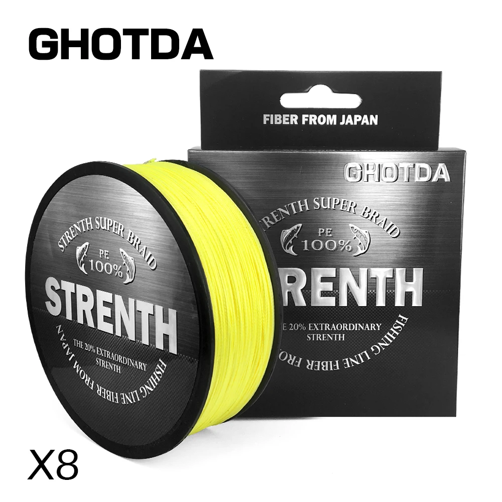 

GHOTDA 500M 8 Braid Fishing Line 8Strands Multifilament Fishing Line Super Strong PE 5 Colors 20-88LB