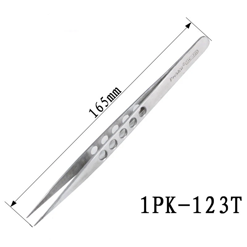 Handle Hole 1PK 123T Long Tip Stainless Steel Tweezersin Weld Holders