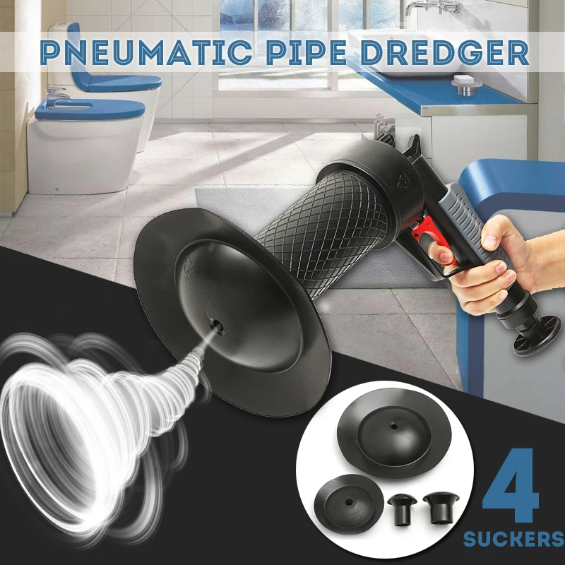 

Barometric Type Toilet Plunger Pipe Clog Remover Toilet Cleaner Cleaning Tools Rubber Nozzle Pneumatic Pipe Dredge