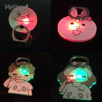 

Original LED Calling Induction Red And Blue Flashing Mobile Ring Bracket Lazy Stent Phone Holder Crystal Acrylic Auto Part