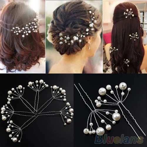 

Fashion New Wedding Bridal Bridesmaid Pearls Hair Pins Clips Comb Headband 1SSF