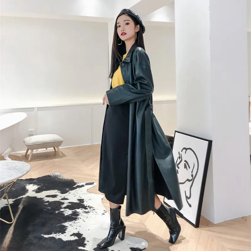 Rétro 3 Grande Beau Manteau Marque Slim 2018 Nouveau Tranchée Taille Longue Vert Tempérament 8n0PXwOk