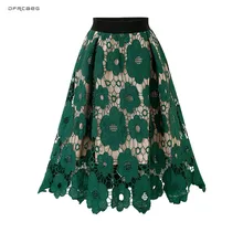 Женская плиссированная кружевная юбка для женщин, лето, эластичная талия, сексуальные юбки А-силуэта, Женская офисная одежда, Saia Midi