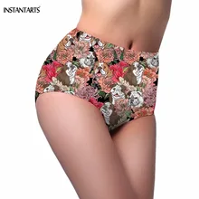 INSTANTARTS Kawaii Английский бульдог цветочный узор женский летний сексуальный бикини Низ новые купальные шорты для купания пляжная одежда