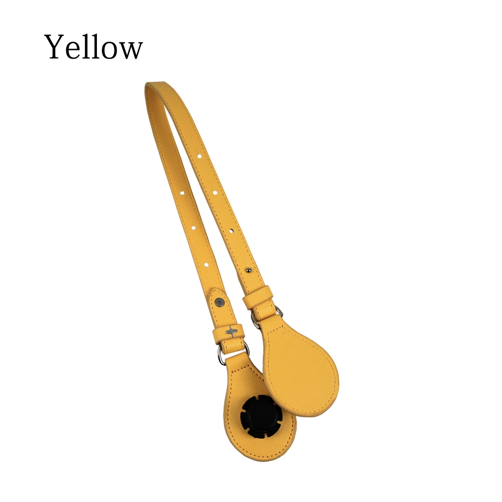 TANQU двунаправленный регулируемый по длине плоский край краски кожаный ремень ручка с падение для Obag O корзина ведро женская сумка O сумка - Цвет: yellow