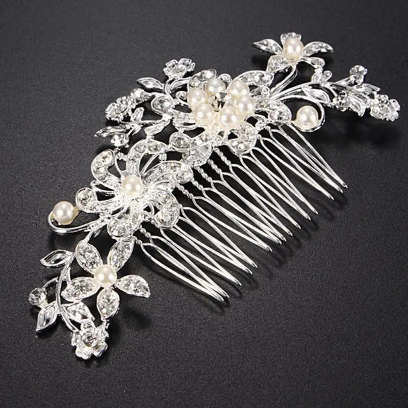 

Sell pearl inserted comb wedding manual headdress ladies high-grade hair combs the butterfly hairpin of bride