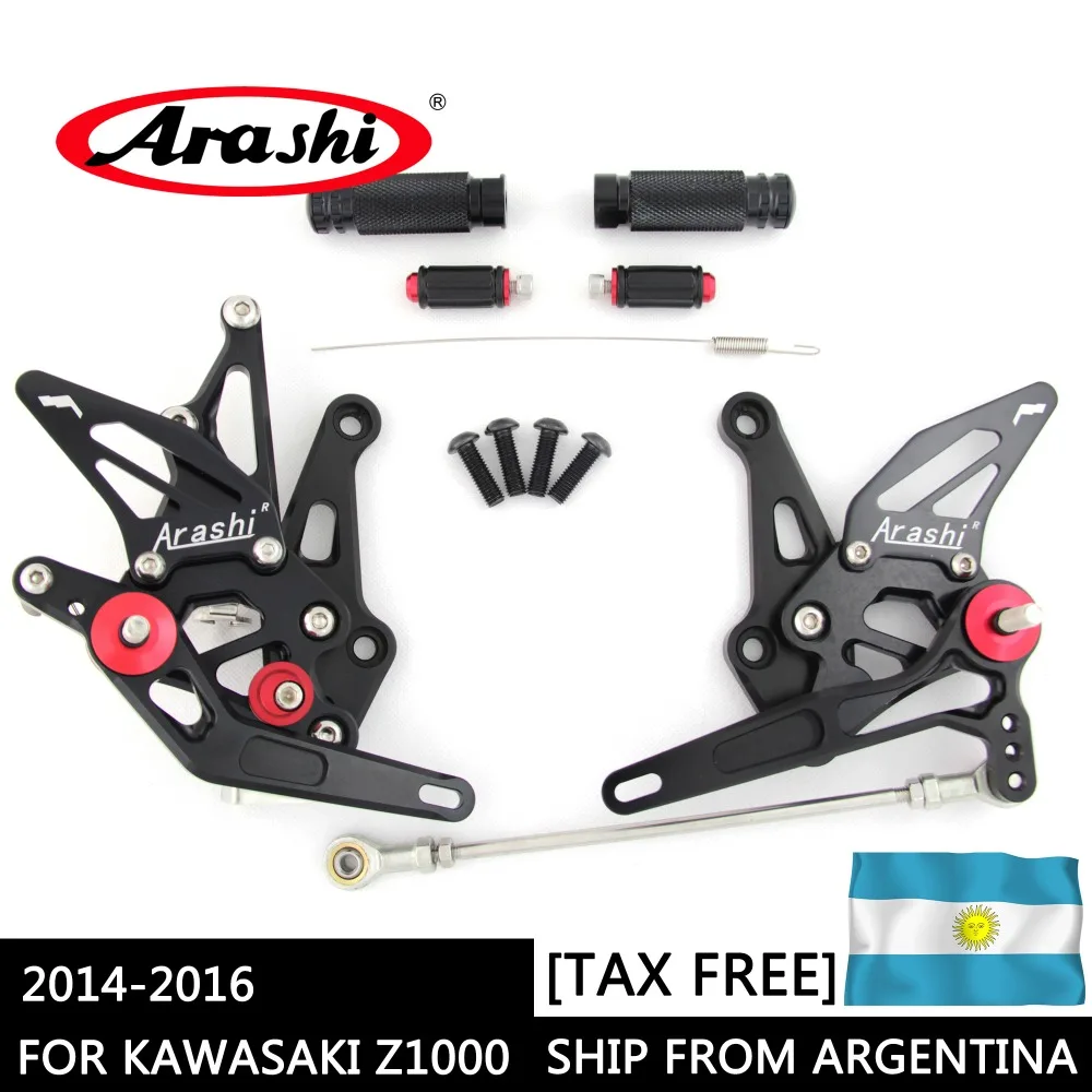 Arashi Shipped from Argentina For KAWASAKI Z1000SX 14-16 Z1000 Z 1000 Adjustable Footrest CNC Rearset Foot Pegs Rear Rest