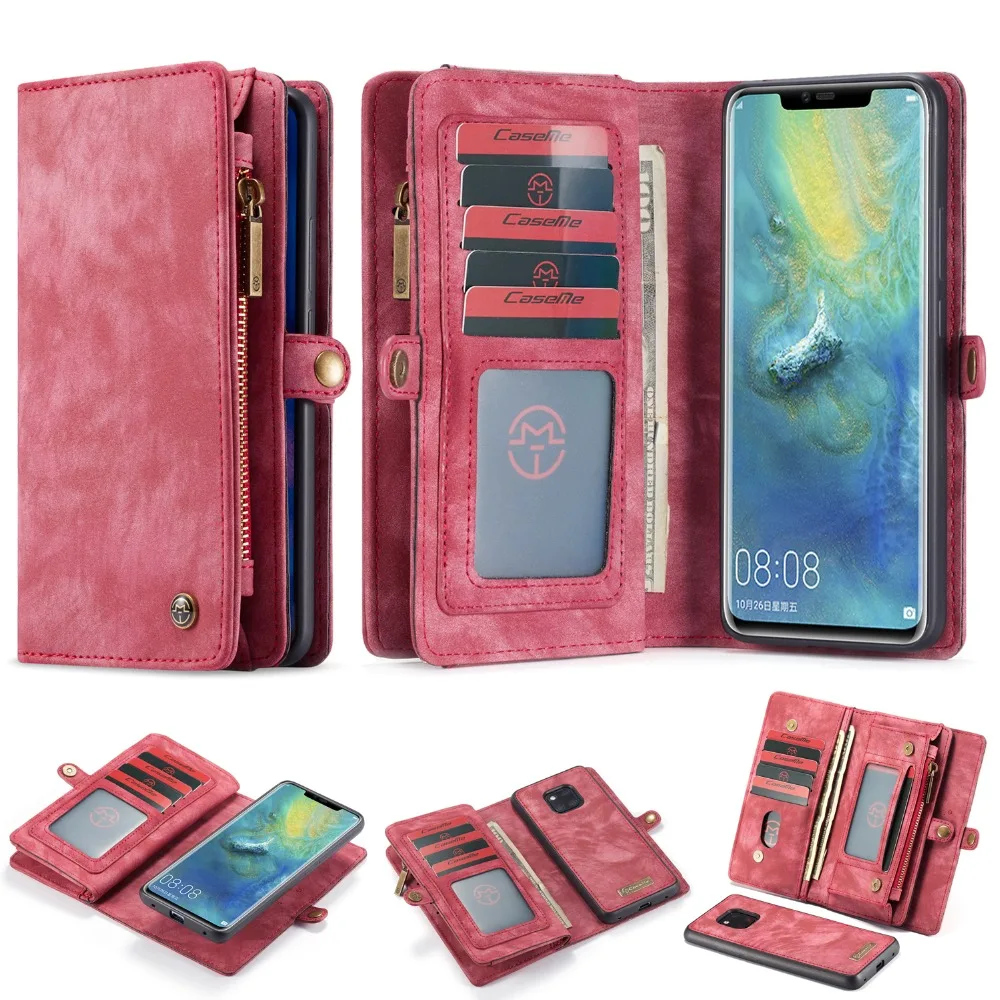 

Real Leather Cover For Huawei Mate 20 Cases Luxury Multi-Functional Business Wallet Case Kickstand Anti-knock With Card Pocket