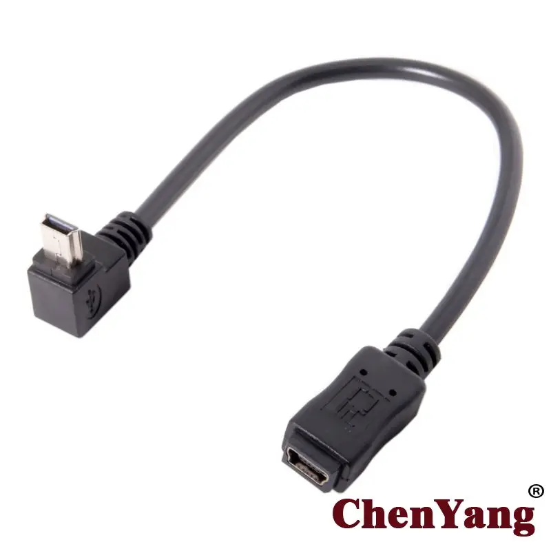 

Chenyang GPS Mini USB B Type 5P 90D Up Direct Angled Male to Female Extension Cable 20cm