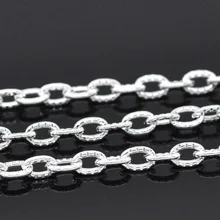 Серебряные украшения doreenbeads текстурированная звено-открытая кабельная цепь фурнитура 4,5x3 мм, продается в упаковке 2 м Новинка