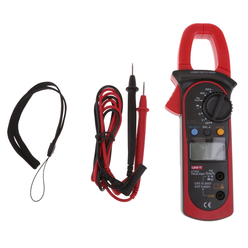 

UT204 Auto-Range Digital Clamp Meter Multimeter AC DC Ammeter True RMS Test with Carry Bag