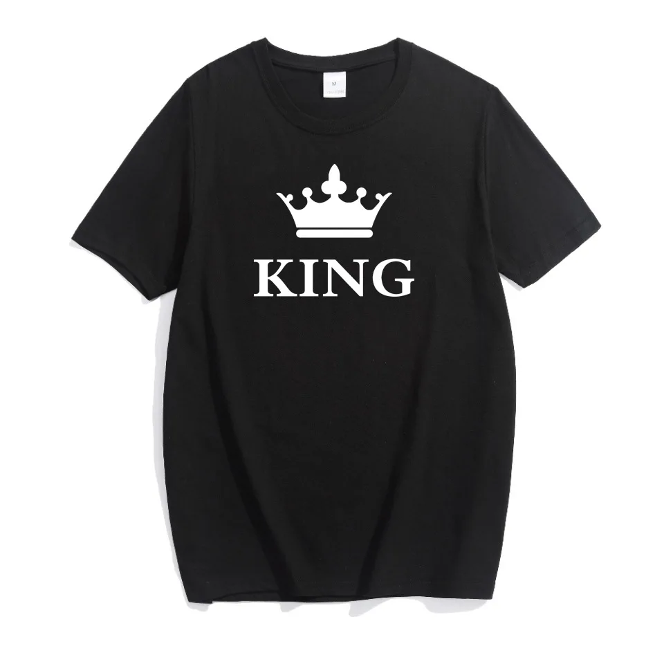 Футболки для всей семьи, футболка принцессы с принтом Король Королева принц, футболка для папы и сына, Одинаковая одежда для папы, мамы и меня, топы - Цвет: King
