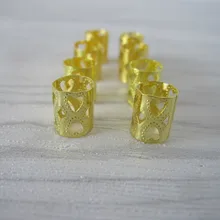 100 Золотое сердце бусины для дредов регулируемые волосы кольцо для косички клип