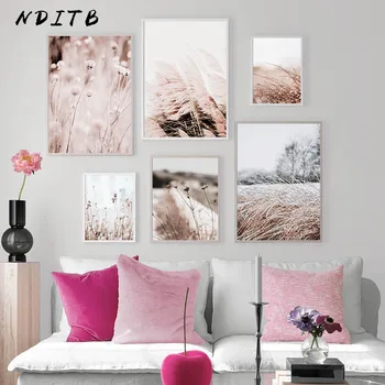 

Grass Nature Picture Scandinavian Poster Landscape Wall Art Canvas Print Painting Nordic Style Modern Modern Living Room Decor