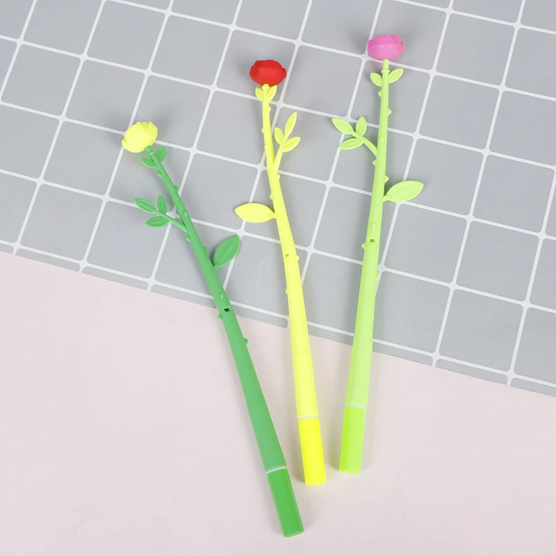 

Silicone Colorful Creative Cute Flower Gel Pens Stationery Office School Supplies Gift Simulation Handles Rod