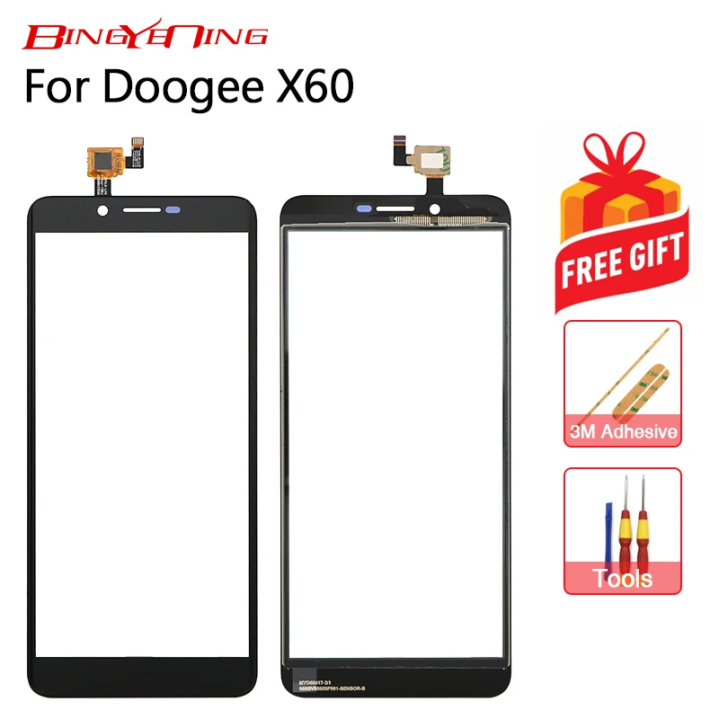 

BingYeNIing New Original For Doogee X60 Touch Screen Digitizer glass panel Lens Assembly Replacement