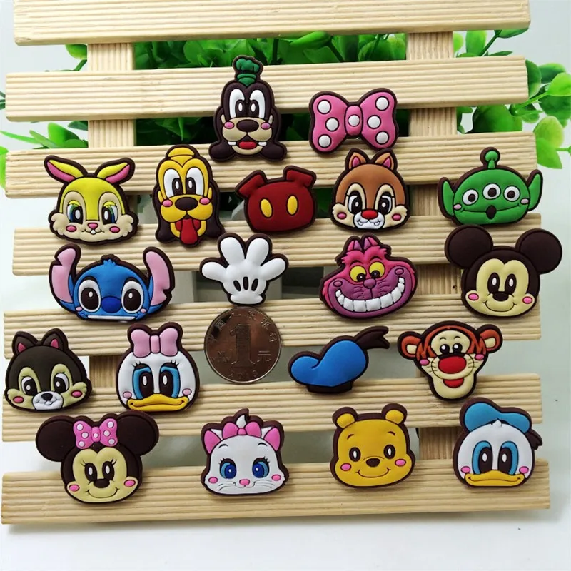 

19Pcs Lovely Cartoon Mickey Minnie Marie Daisy Cute Soft Decor Accessories Flat Back PVC DIY Gadgets Fit Bracelets,Shoe Charms