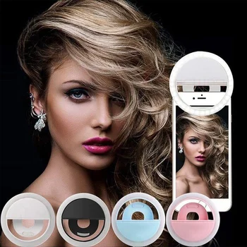 

USB charge LED Selfie Ring Light for iPhone Supplementary Lighting Night Darkness Selfie Enhancing for phone Fill Light
