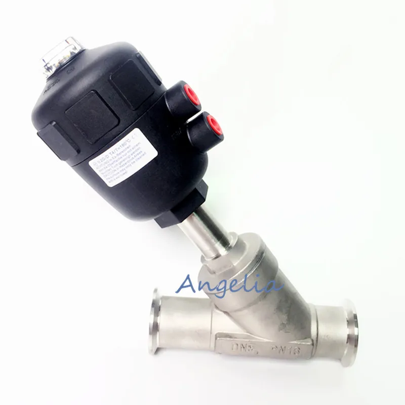

2" DN50 OD 64mm Clamp Stainless Steel 304 Double/Single Acting Air Actuated Sanitary Angle Seat Valve Normally Closed