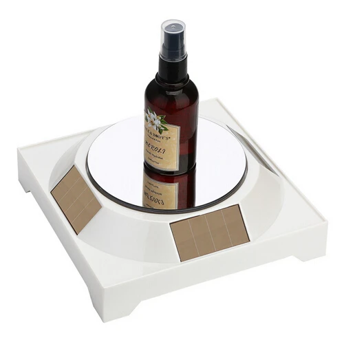 Solární otočný stolek otočný stojan s článkem vedený kosmetický držák šperků zrcadlo elektrické paletové nábytkové doplňky