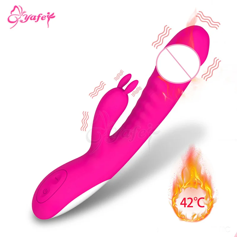 Soft Heating Rabbit Vibrator Waterproof Vibrating Dildo Silicone Vibrator G Spot Clitoris Stimulator Adult Sex Toys for Woman Soft Heating Rabbit Vibrator Waterproof Vibrating Dildo Silicone Vibrator G Spot Clitoris Stimulator Adult Sex Toys for Woman
