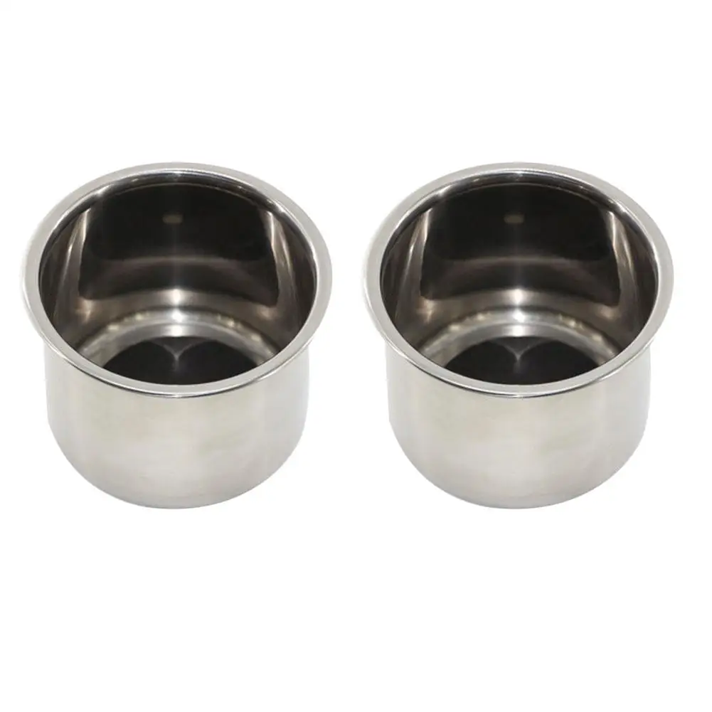 

2Pcs Stainless Steel Water Cup Drink Holder Boat Yacht Cruises Ship Accessories