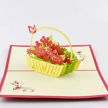 

Qubiclife stereo cards wholesale custom basket blessing butterfly card