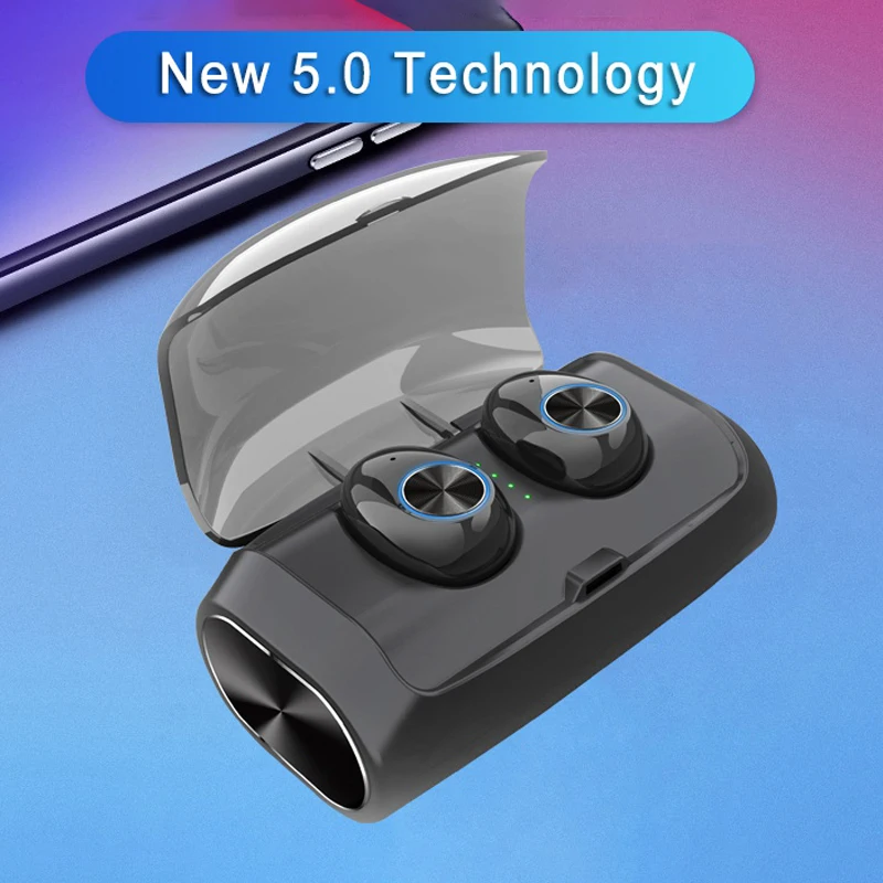 

2600A Super Battery Life TWS V6 Mini Wireless Bluetooth 5.0 Headset Sport Waterproof Earbuds Stereo Earphone With Mic Charge Box