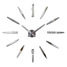 2017 nueva venta 3d diy del reloj de pared relojes horloge reloj de Acrílico espejo pegatinas verdadero reloj de Cuarzo Salón Europa