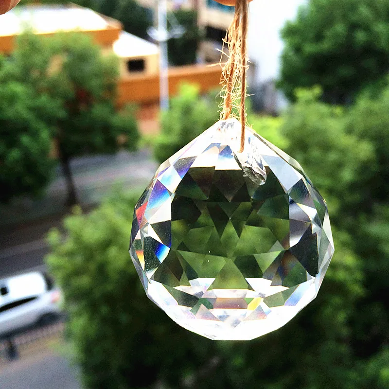 Top Quality 10pcs 40mm K9 Transparent Crystal Glass Faceted Chandelier Ball Lighting Pendant Fenghui Sphere Home Decoration