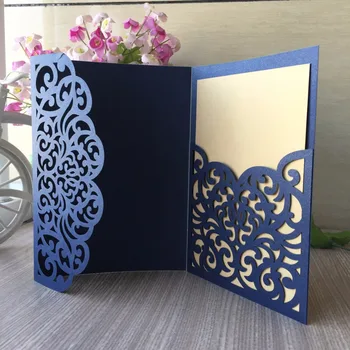

100pcs/Lot Elegant Tri-Fold Design Invitation Card Business RSVP Cards Wedding Birthday Party Decorations