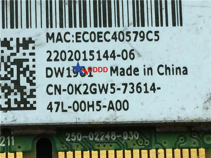 Оригинал для Dell Inspiron 15 3521 5521 WiFi беспроводная карта P/n 0r4gw0 R4gw0 DW1901 полностью
