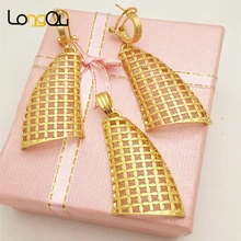 Комплект украшений из Дубая комплект золотого цвета Африканское свадебное ожерелье свадебный костюм ювелирные украшения со стразами желтые женские подарочные серьги