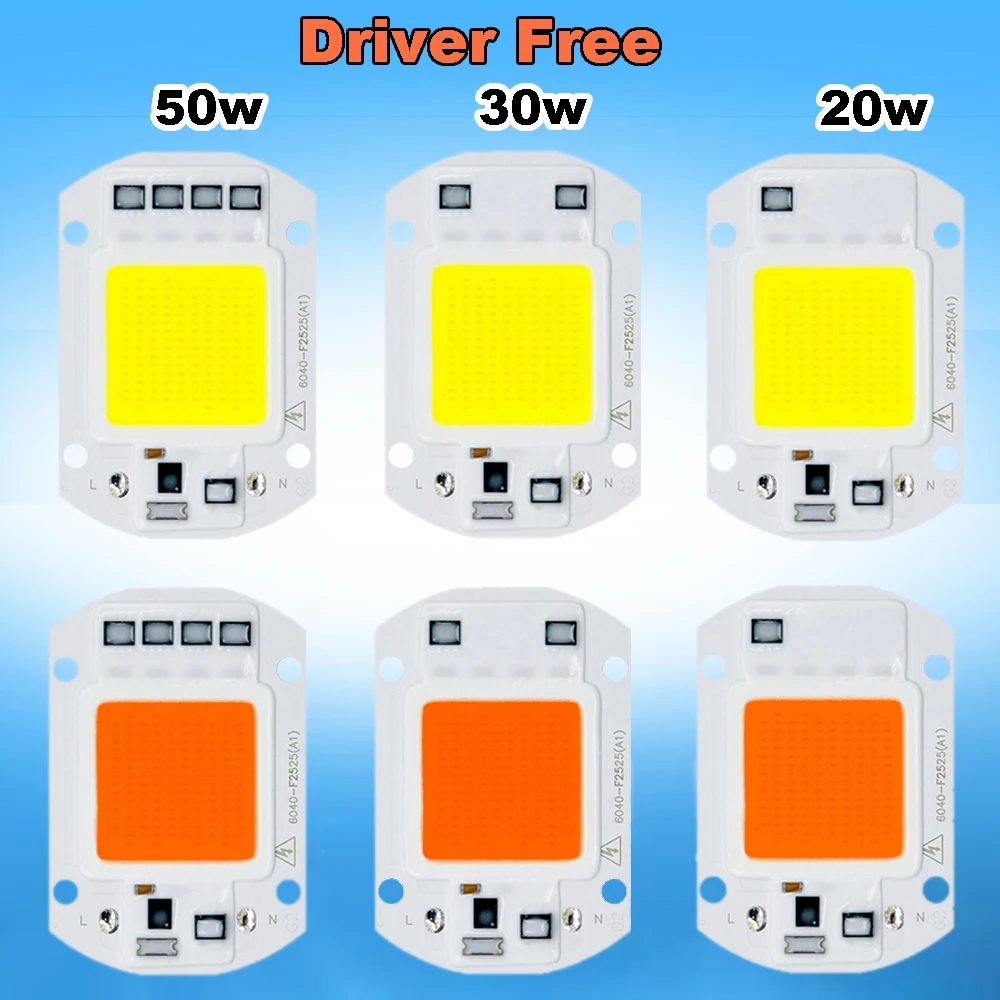 3 Вт 5 Вт 7 Вт 9 Вт 20 Вт 30 Вт 50 Вт Smart IC 220 В/110 В SMD светодиодный Диод теплый/холодный белый, полный спектр светодиодный прожектор лампа для выращивания растений