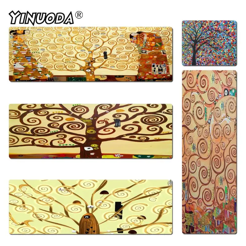 

Yinuoda Klimt Tree Of Life mouse pad gamer play mats Size 30x60cm and 40x90cm Gaming Mousepads