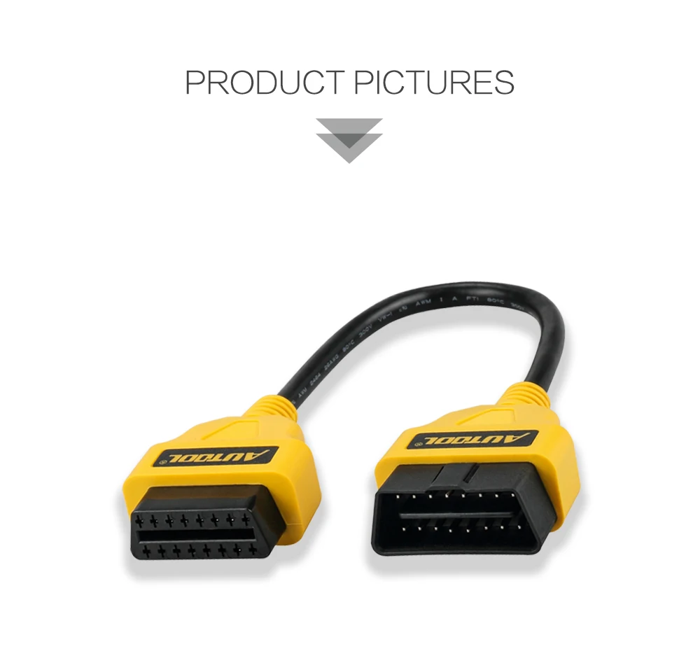 100 шт./лот DHL AUTOOL OBD2 16Pin мужского и женского пола соединитель для удлинителя 30 см obd ii кабель адаптер диагностический разъем