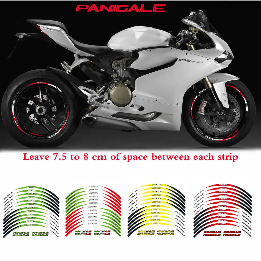 

Motorcycle front&Rear Edge Outer Rim Sticker 17inch Wheel Reflective waterproof Decals For DUCATI PANIGALE Reflective sticker