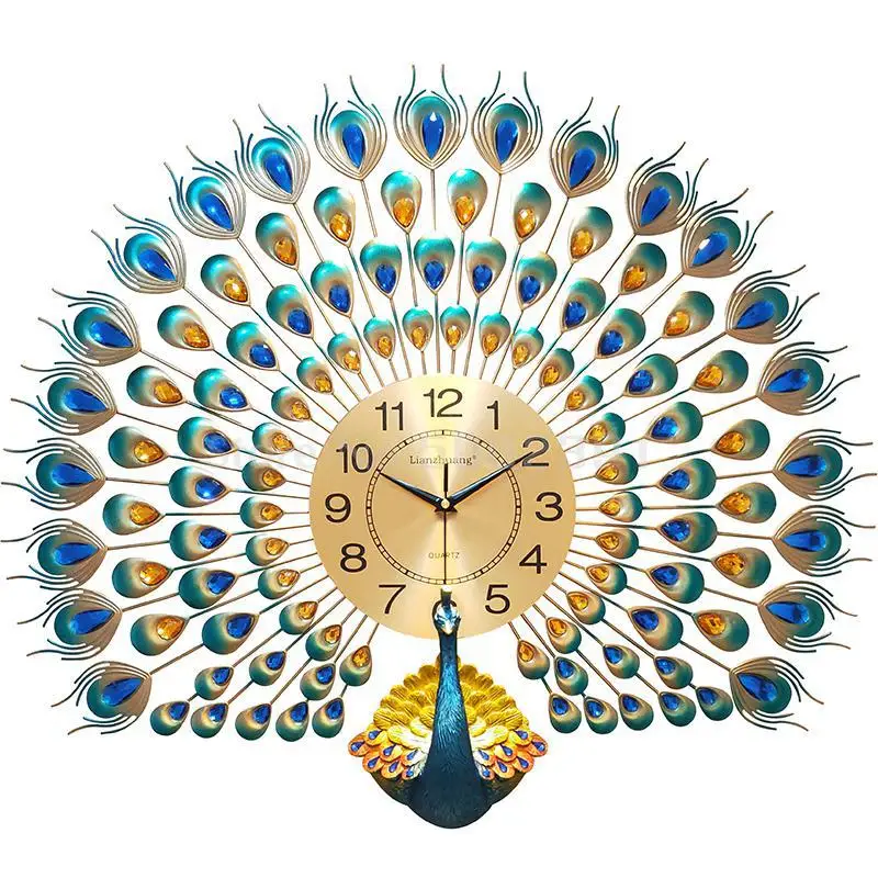 Часы настольные гостиная персональные настенные часы креативная мода павлин часы на цепочке простая атмосфера часы 21 дюймов