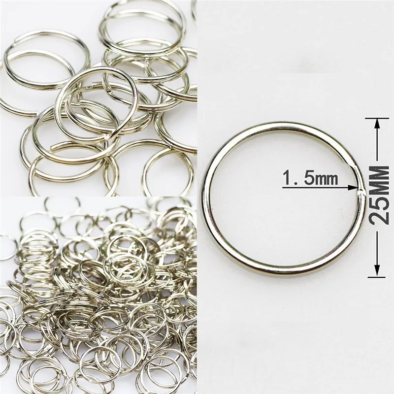 Bulk 50pcs Keyring Key Chain 25mm Metal Split Key Rings Keychain Keyfob