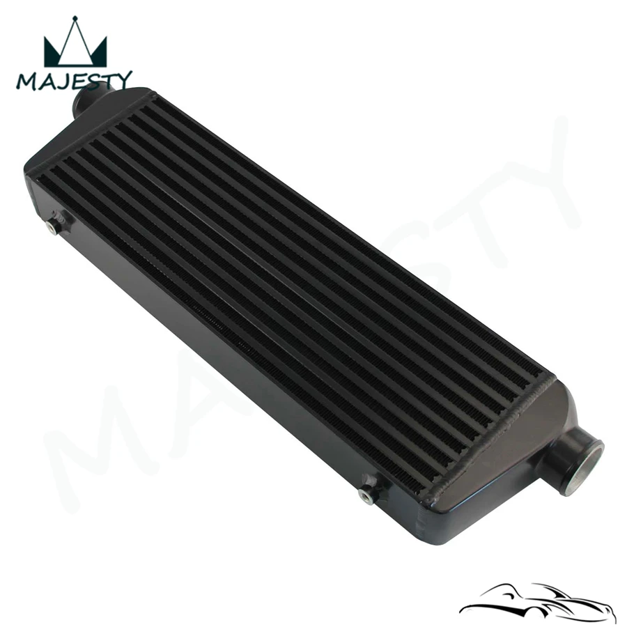 

Universal Front Mount Bar&Plate Intercooler 550*180*64 In/Outlet 2.25" FMIC 32PSI Black