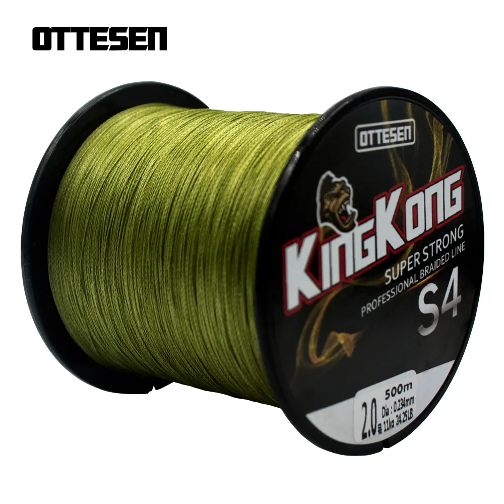 OTTESEN KingKong سلسلة 500 متر 547yd سوبر PE مضفر المتعددة الشعيرات خيط صنارة الصيد 7.72LB-66.12LB مضفر خط الكارب الصيد