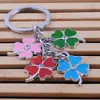 stainless steel clover keychain fashion four leaf clover keyring key chain key ring holder bag pendant charms ► Photo 1/4