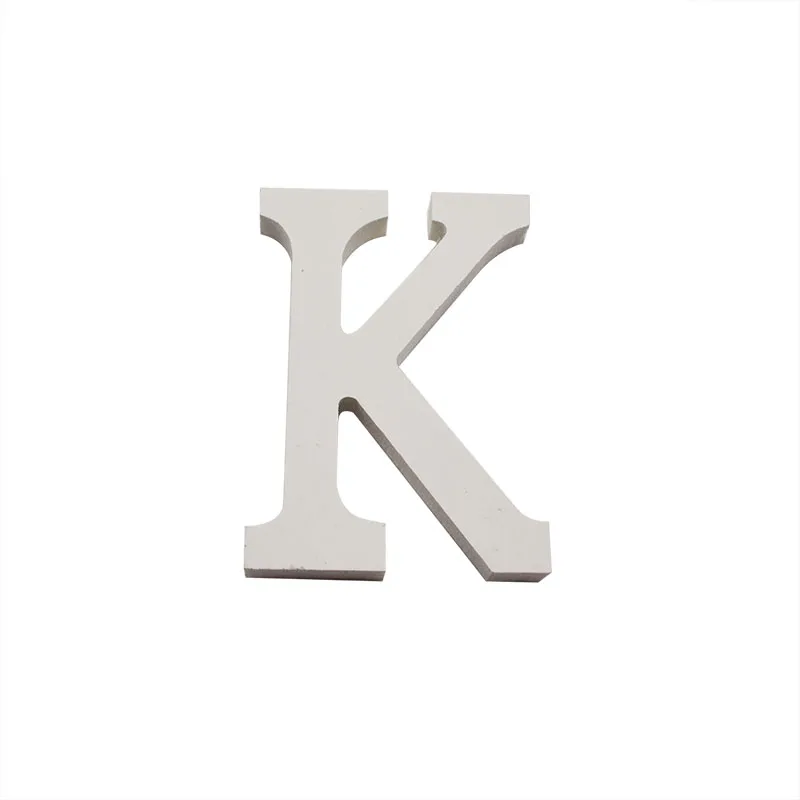 Лидер продаж 28 стилей высота 10 см толстые деревянные белые буквы Алфавит Свадьба День рождения Декорация - Цвет: K