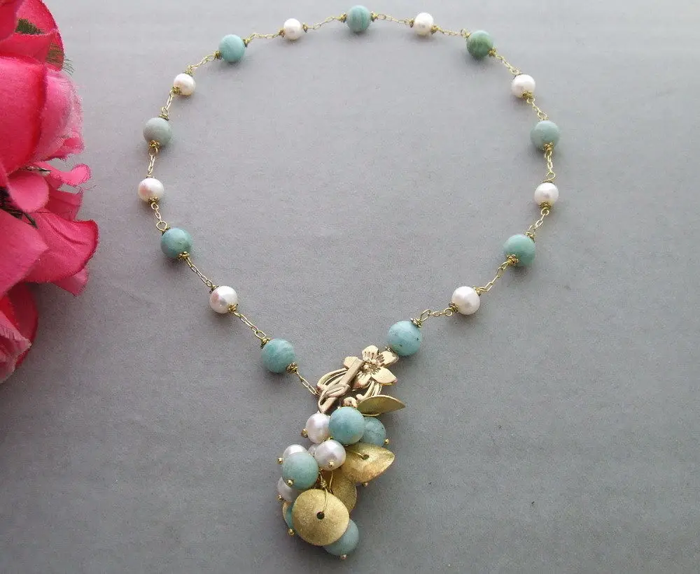

KE030413 19" White Pearl Amazonie Necklace