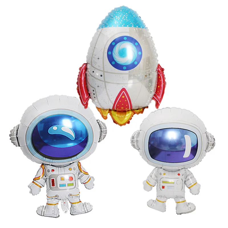 Space Astronaut Rocket Theme Helium Latex Confetti Balloon Baby Shower Birthday Party Decoration Child Party DIY Favor Gifts,Q