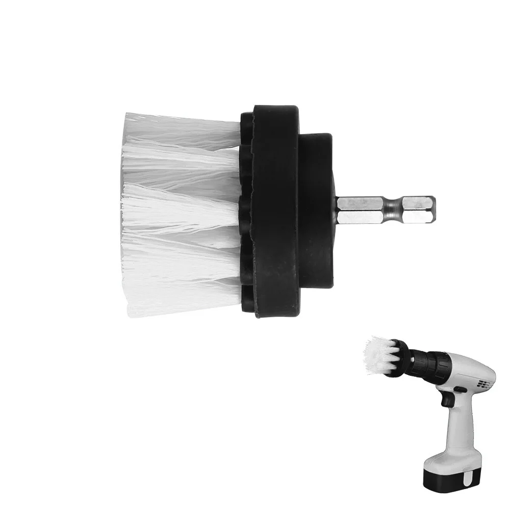 

2 Inch Drill Power Scrub Clean Brush for Leather Plastic Wooden Furniture Car interiors Cleaning Power Scrub White