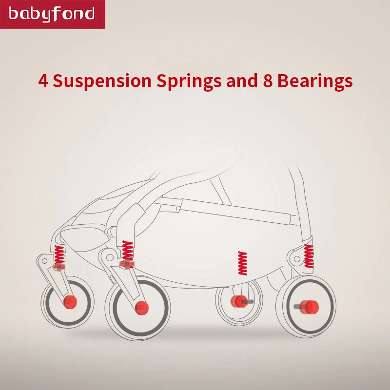  Two-way implementation of the stroller ultra-light can sit reclining portable four-wheel shock abso