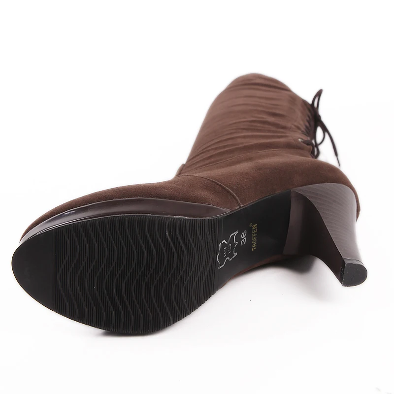Женские высокие сапоги taofen теплые зимние на высоком каблуке размер 32 48 P6782|boots