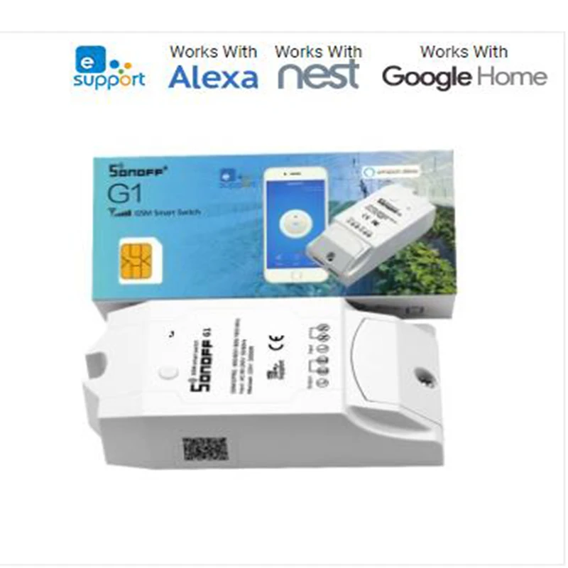 

Sonoff G1 Smart GSM Switch Wireless Remote Control Smart Home Automation Module Power Switches Via GPRS NET Work Support SIM