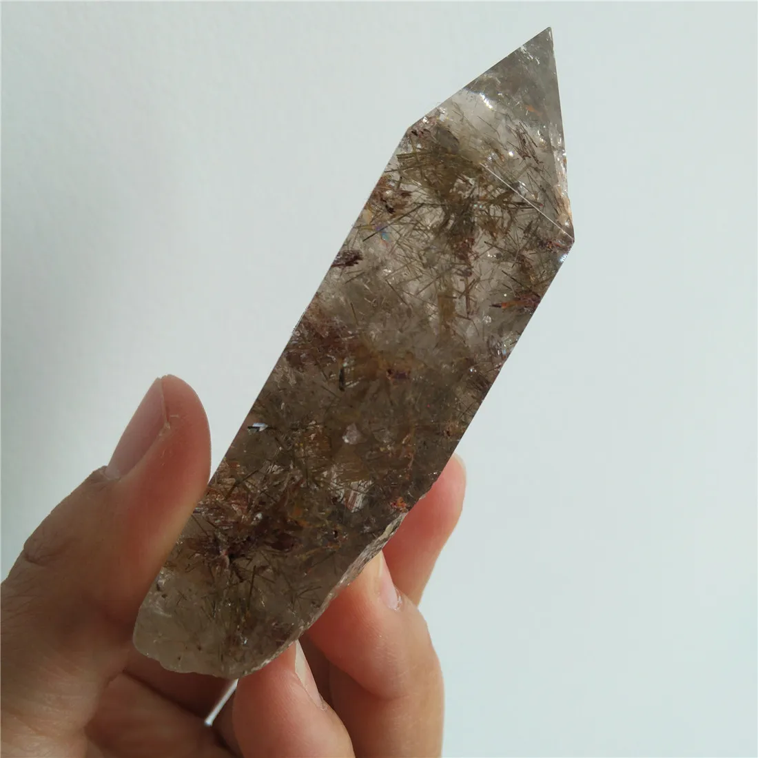 Рутилированные кристаллические точечные камни кристаллы призрака Wicca Cristal Islande